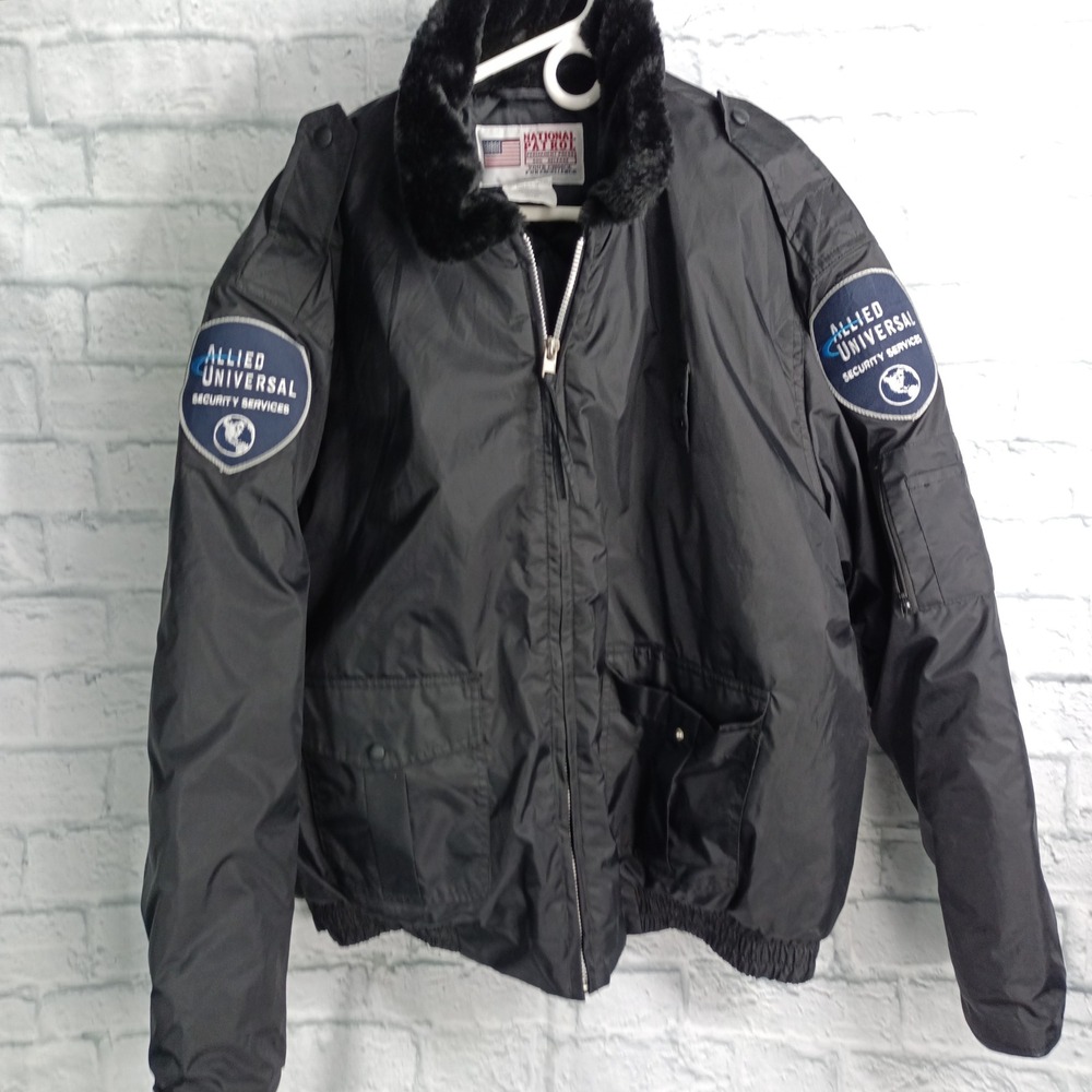 National Patrol Allied Universal Security Bomber Jacket Black Mens 2XL RN133667